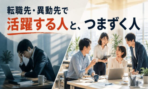 転職先や異動先で職場コミュニケーションを築く人のイメージ