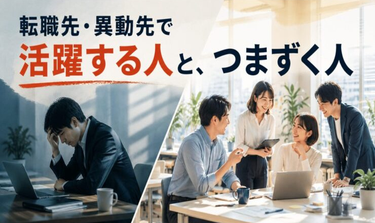 転職先や異動先で職場コミュニケーションを築く人のイメージ
