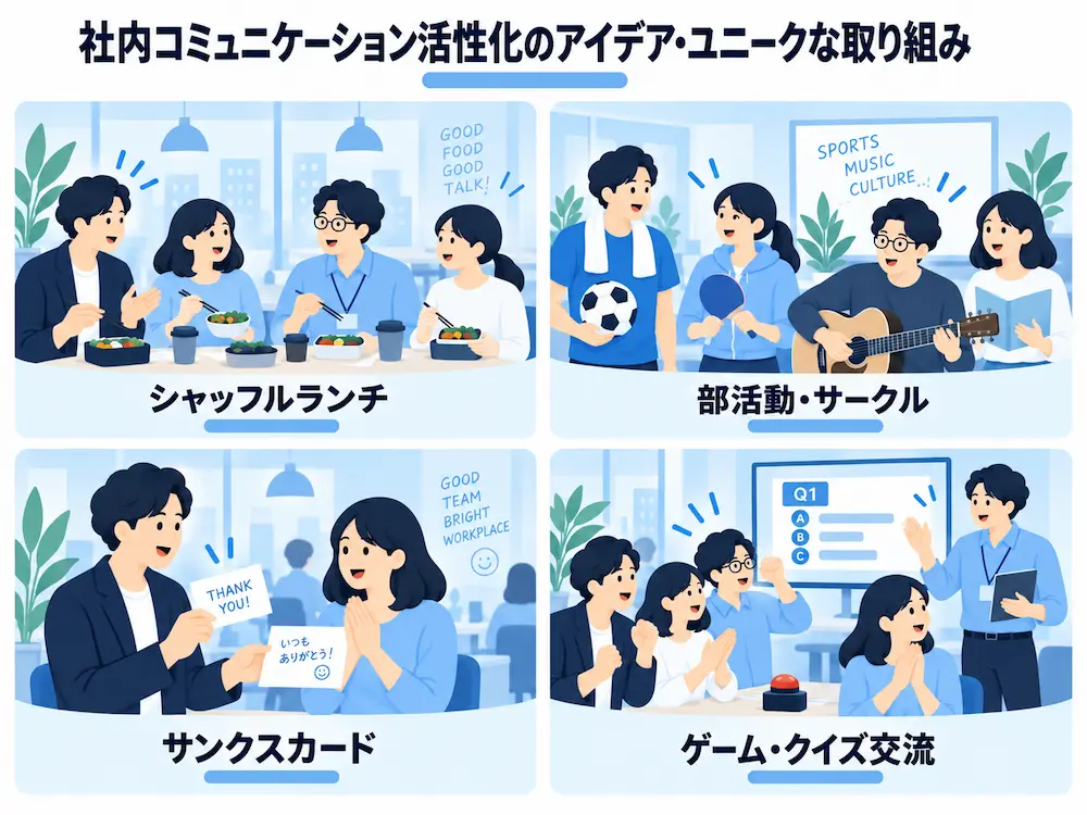 社内コミュニケーション活性化のアイデア・ユニークな取り組み