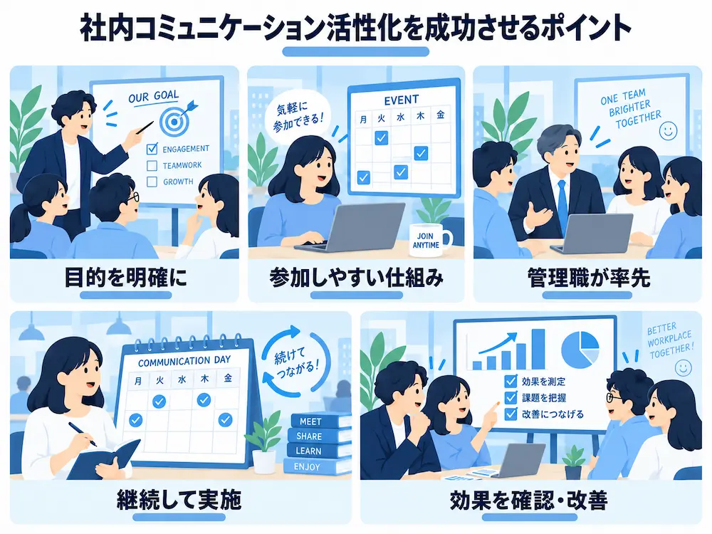 社内コミュニケーション活性化の取り組みを成功させるポイント