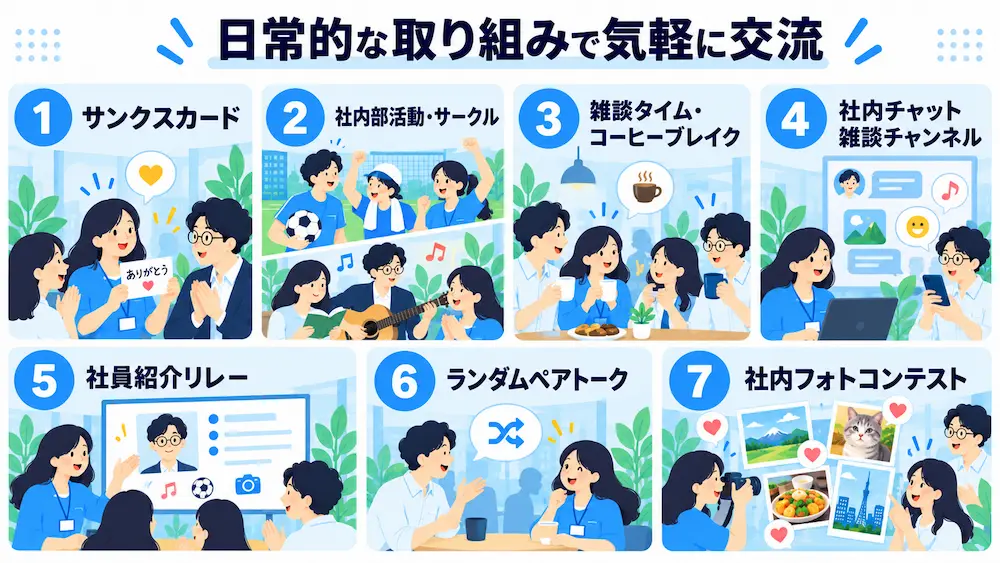【日常的な取り組み】気軽に始められる社内交流のアイデア